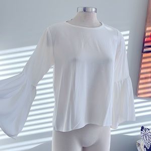 Zara Boat Neck Flared Sleeve Blouse Size S